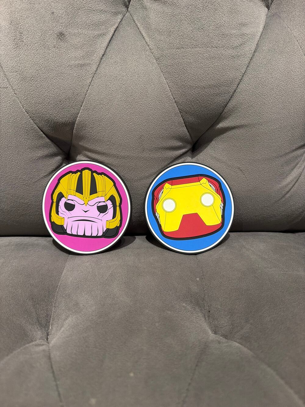 Funko Marvel Collector Corps Avengers Endgame Iron Man Thanos Coaster Set 2019